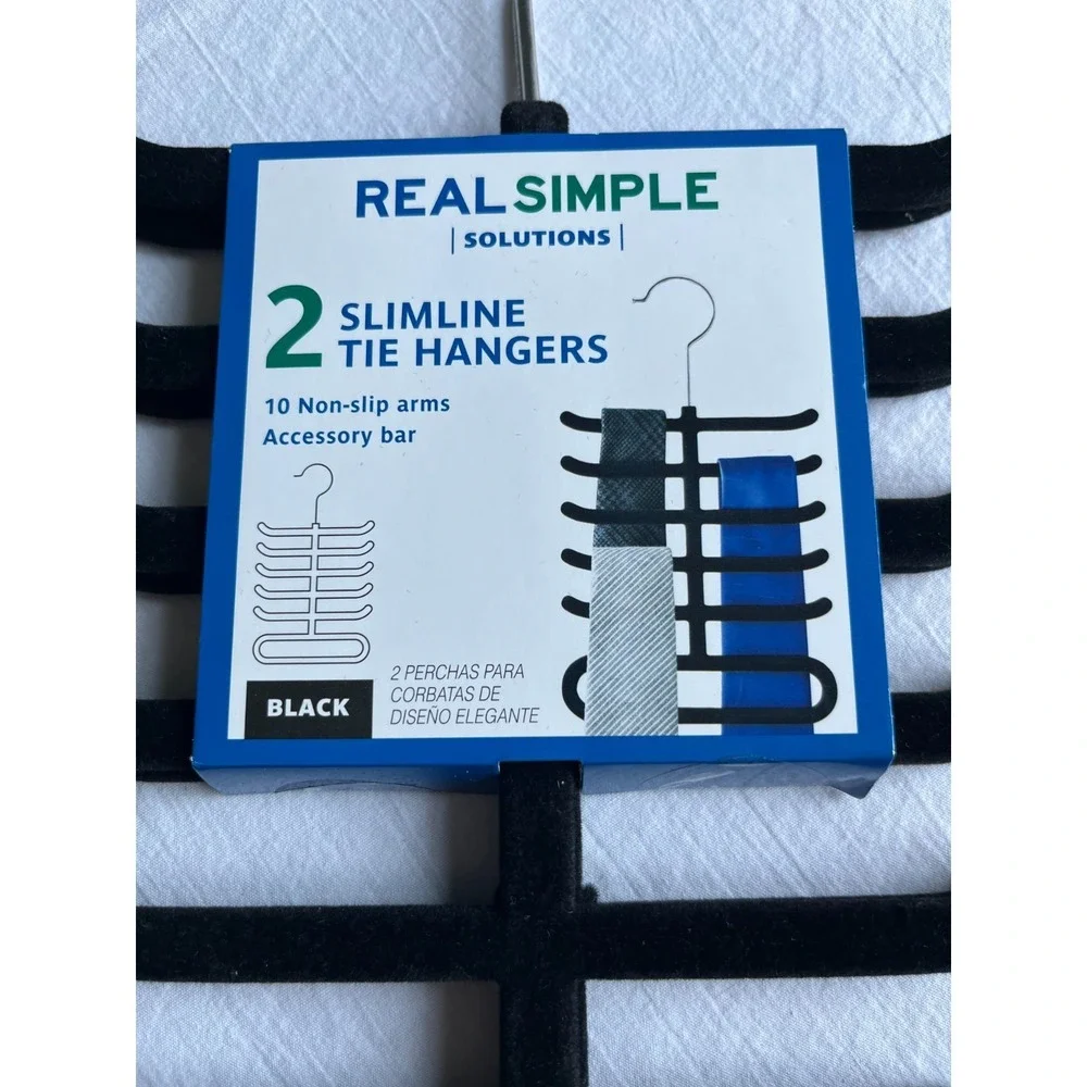 Real Simple Solutions Slim Line Tie Hangers 2-Pack Space Saving Closet Organizer
